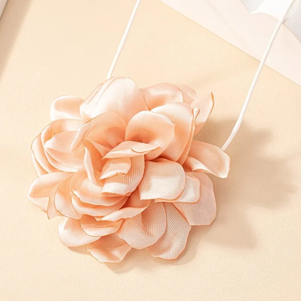 Boho Pink Flower Choker Necklace Rose Sexy Flower Collar Choker Date Night - Picture 4 of 10